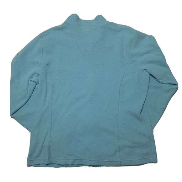 L.L. Bean Fleece Jacket Sweatshirt Large Womens Blue Long Sleeve Full Zip Pocket - Picture 2 of 8